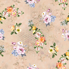 New Beautiful Digital Print Seamless Pattern Allover Design For Textile Design Printing
