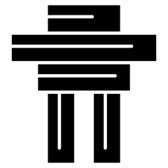 Statue Isolated Silhouette Solid Line Icon with statue, inukshuk, mountain, rock, whistler Infographic Simple Vector Illustration