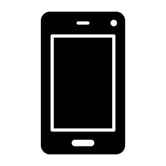 Android-Phone Isolated Silhouette Solid Line Icon with android-phone, cell-phone, mobile, phone, smartphone Infographic Simple Vector Illustration