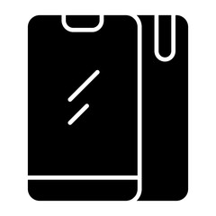 Smartphone Isolated Silhouette Solid Line Icon with smartphone, android-phone, cell-phone, mobile, phone Infographic Simple Vector Illustration