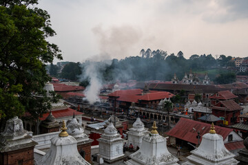 funeral/cremation at the hindu Pashupatinath Temple next too sacred bagmati river in kathmandhu...