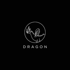 Dragon  design template flat vector