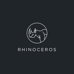 Rhinoceros  design template flat vector
