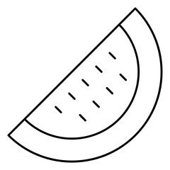 Watermelon Isolated Silhouette Solid Line Icon with watermelon, fruit, melon, summer, water-melon Infographic Simple Vector Illustration