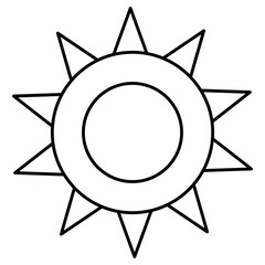 Sun Isolated Silhouette Solid Line Icon with sun, hot, summer, warm, weather Infographic Simple Vector Illustration