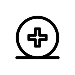 Obraz premium Medical-Sign Isolated Silhouette Solid Line Icon with medical-sign, add, interface, more, plus Infographic Simple Vector Illustration