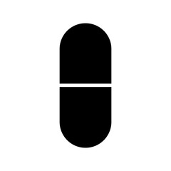 Capsule Isolated Silhouette Solid Line Icon with capsule, health, medical, medicine, pills Infographic Simple Vector Illustration