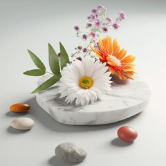 spa still life with flower, generative ai