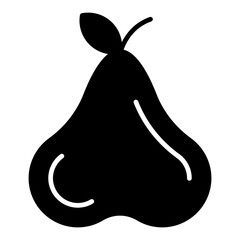 Pear Isolated Silhouette Solid Line Icon with pear, food, fruit, healthy-food, natural Infographic Simple Vector Illustration