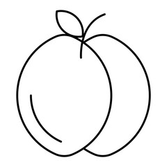 Peach Isolated Silhouette Solid Line Icon with peach, farming-and-gardening, food, fruit, sweet, vegan Infographic Simple Vector Illustration