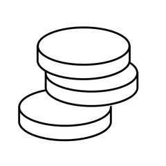Coins Isolated Silhouette Solid Line Icon with coins, business, coin, income, money Infographic Simple Vector Illustration