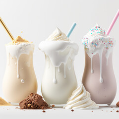 milkshake with whipped cream. Generative AI