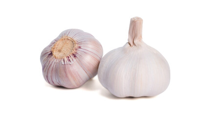 organic Raw garlic, garlic cloves isolated on white background, with clipping path