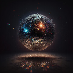 Mirror Disco Ball. Generative AI. - obrazy, fototapety, plakaty