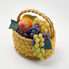 basket full of fruits. Generative AI