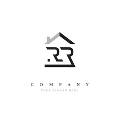 Initial RR Real Estate Logo Design Vector