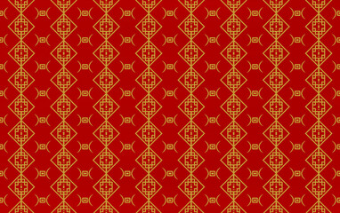 Seamless chinese pattern illustration of geometric shape with hand drawn texture. For festival design.