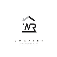 Initial WR Real Estate Logo Design Vector