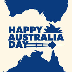Obraz premium tle Happy australia independence day design poster, banner or social media post