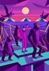 Purple Cubist Ape Traders