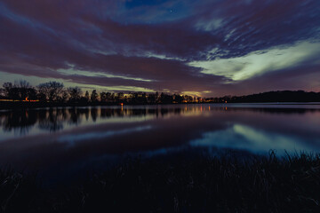 sunset over the river