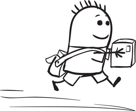 recommend clip art: Postman carries letters and parcels