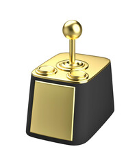 Gold computer joystick trophy on transparent background © magraphics