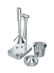 Silver citrus hand press on transparent background