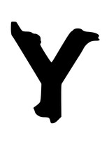 Obraz premium Deformed Letter Type Font Y