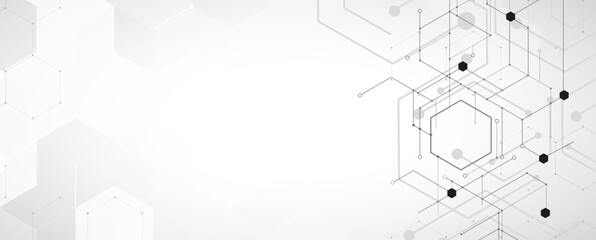 Abstract hexagon background. Technology poligonal design. Digital futuristic minimalism