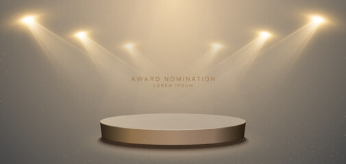 Award Nomination Background. Luxury Banner With Spotlights and Stage - 559519700