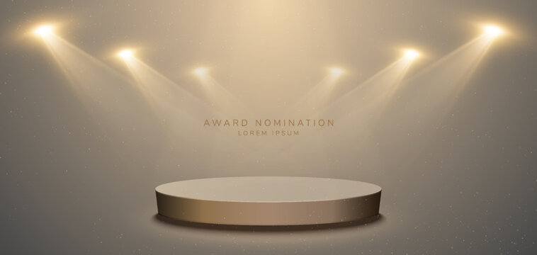 Award Nomination Background. Luxury Banner With Spotlights and Stage