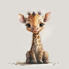cute little giraffe. Generative AI