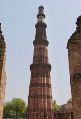 Qutub Minar, the tallest minaret. A UNESCO World Heritage Site in the Mehrauli area of New Delhi, India.