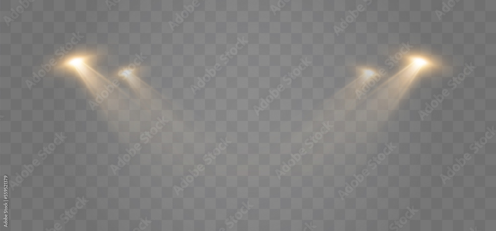 Wall mural spotlights background. isolated vector light effect with lights and beams.