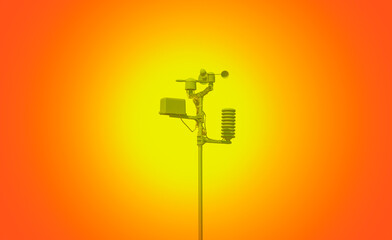 Weather station automatic measurement of weather parameters with Clear sky and sun