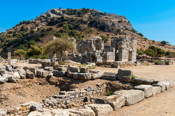 Fototapeta na wymiar The ruins of the city of Kaunos near Dalyan in Turkey