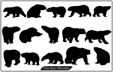 vector Polar Bear silhouette Collection