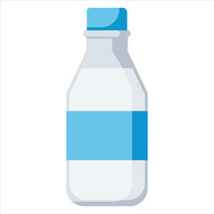 Milk bottle in cartoon flat style for design