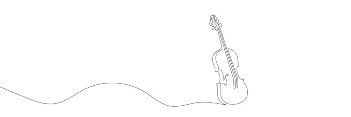 violin drawn in one continuous line on a white background © dariachekman