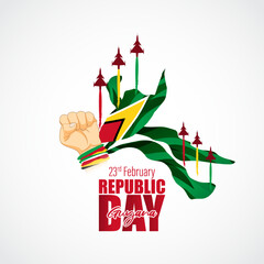 Vector illustration for Guyana Republic Day 23 February