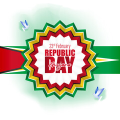 Vector illustration for Guyana Republic Day 23 February