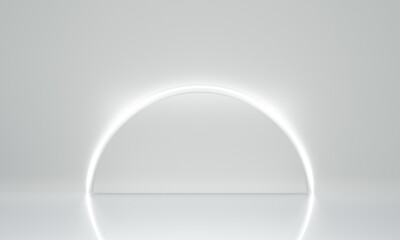 Simple white background. Product display presentation. 3d render