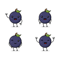 collection of cute grapefruit character cartoon mascot vector illustrations, great for fruit theme, kids, and others