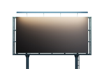 Obraz premium Blank black billboard isolated on white background, front view. Mock up, 3D Rendering