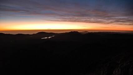 Obraz premium sunrise in sardinia mountains ascending punta la marmora