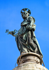 Fototapeta na wymiar Fountain of Neptune in the Piazza della Signoria in front of the Palazzo Vecchio. Florence, Italy.