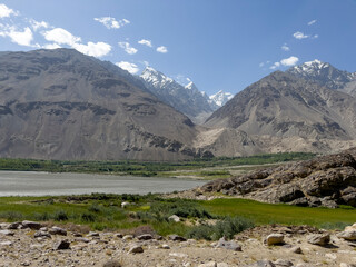 Behind the mountains is Afghanistan.