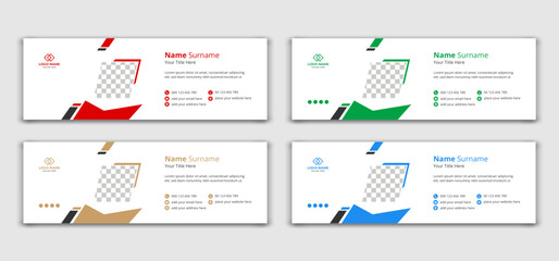 Email signature or personal cover banner template design