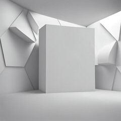 White minimalistic studio room background with spotlight on. Illustrator Generative AI
